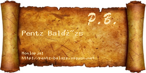 Pentz Balázs névjegykártya